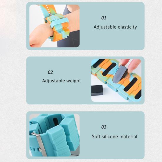 2Pcs Wrist Weights Set Adjustable Design Waterproof Easy To Clean Silicone Workout Weights Bracelets for Men Women