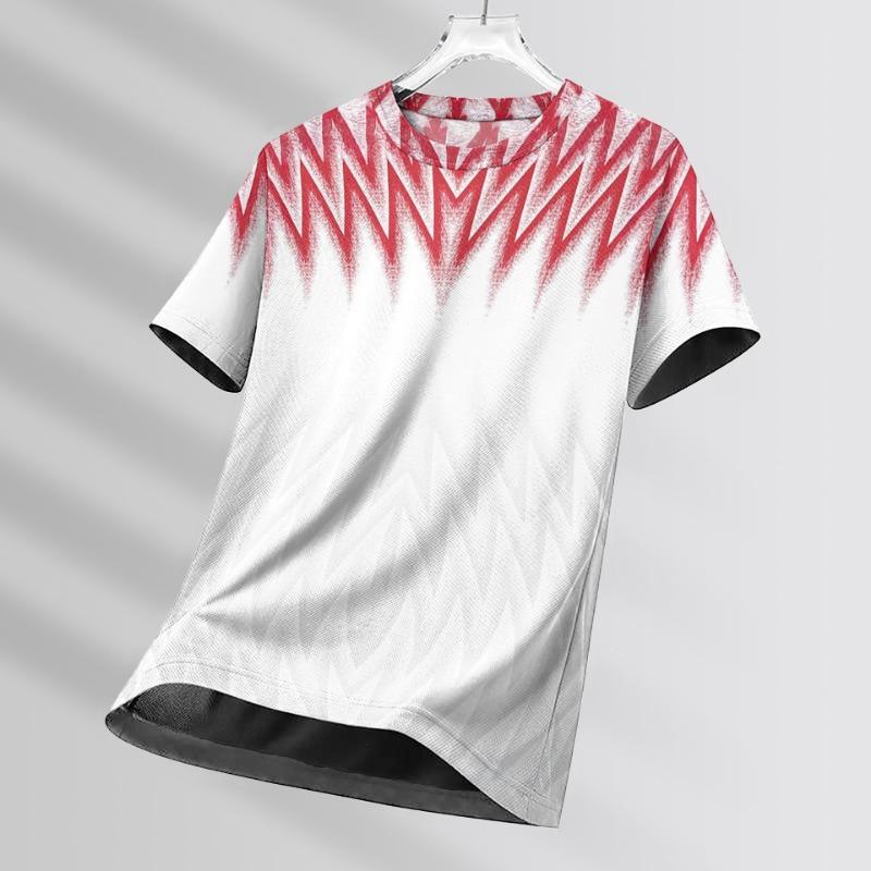 Мужские футболки Спортивная футболка для бега 3D Мужская Быстросохнущая Дышащая с коротким рукавом и круглым вырезом Активная футболка для тренировок на открытом воздухе Мужская одежда