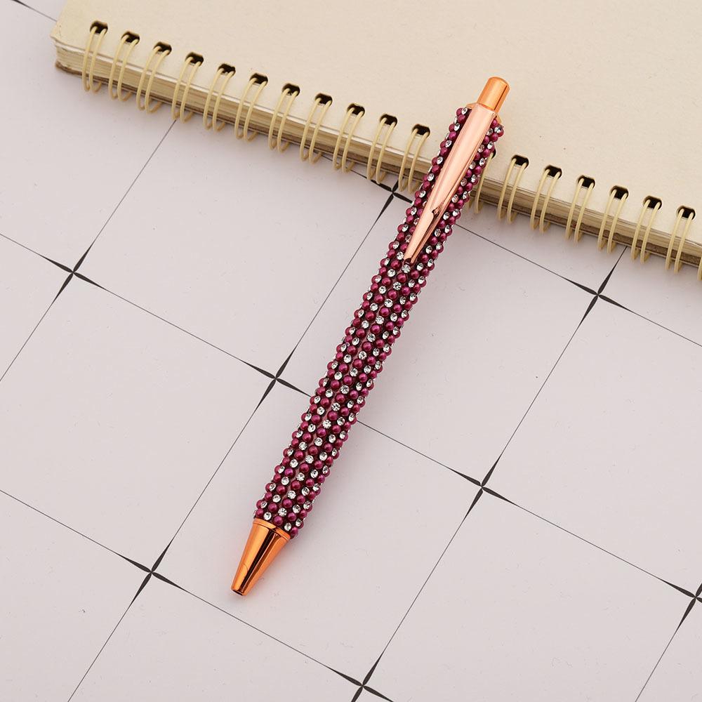 Шариковая ручка Press Rhinestone Rose Gold, роскошные милые свадебные металлические канцелярские принадлежности для школы и офиса, 4 шт.