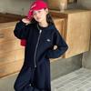 Girls 2026 Casual Zip Cardigan Set Kids Fashion Outerwear Wide Leg Pants 2-Piece