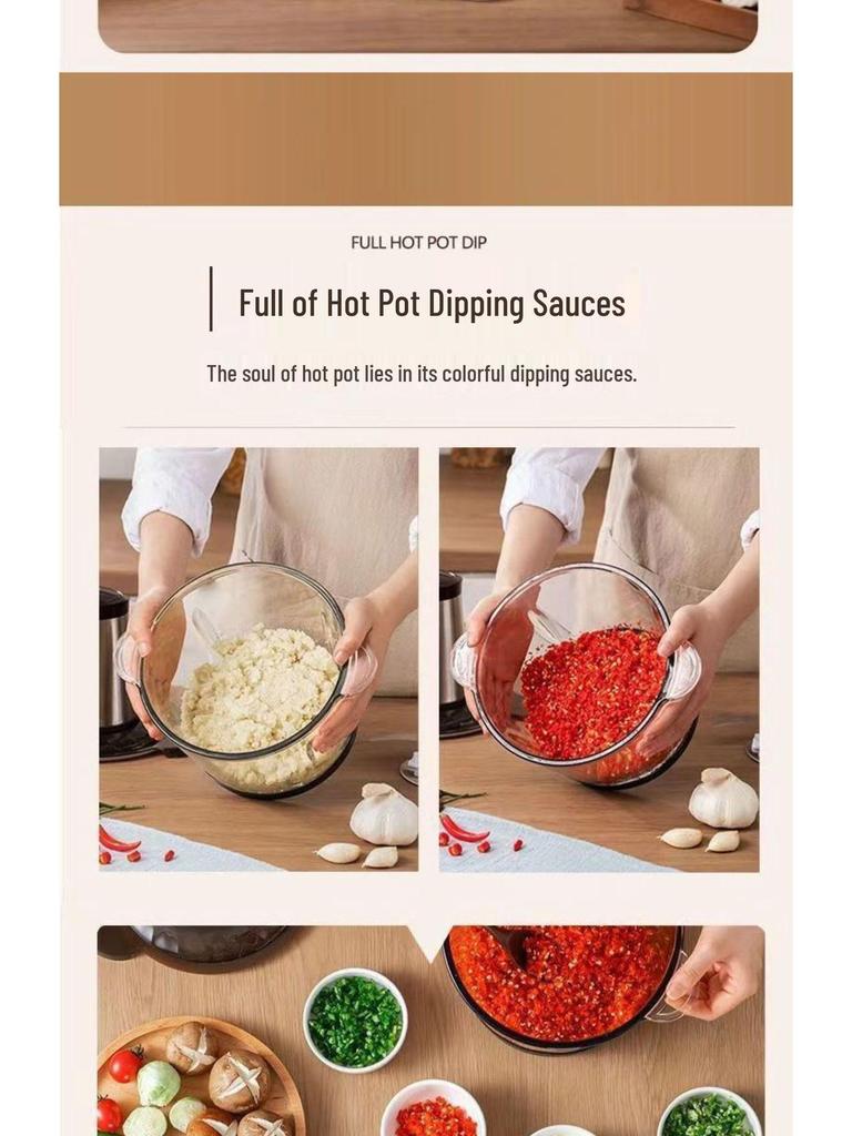 Немецкая электрическая мясорубка и измельчитель овощей - Многофункциональный блендер из нержавеющей стали для чили и приготовления пищи