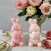 Romantic Rose Love Bear Silicone Candle Mold Flower Rabbit Plaster Doll Making Tool Heart Bunny Wedding Party Decor Bride Gifts