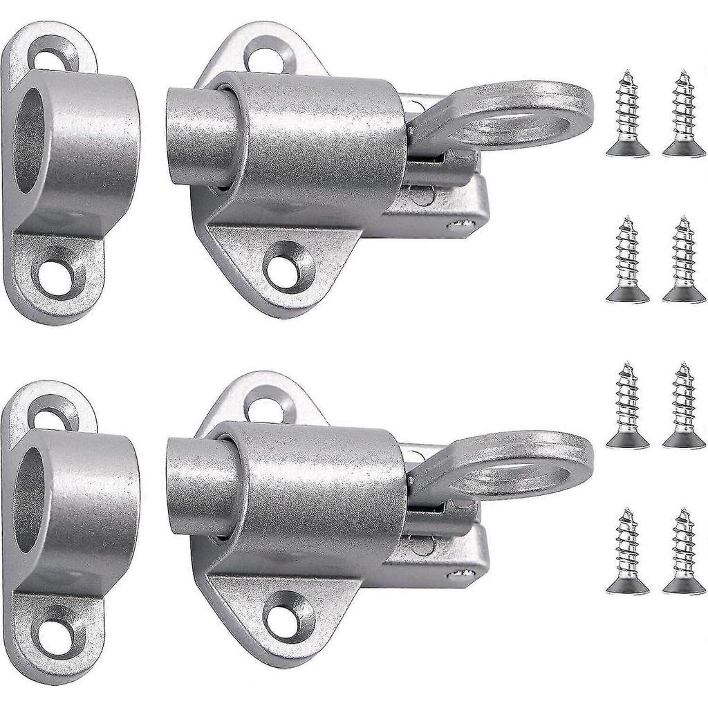 Bounce Door Latch 2pcs Automatic Door Latch Automatic Spring Latch Door Latch Bolt With Screws Door Latch For Bedroom Kitchen Cabinets (grey) - DD