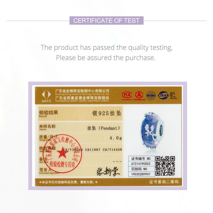 BAMOER стерлингового серебра 925 пробы фиолетовые стеклянные бусины-шармы «мечта» для оригинальных браслетов и ожерелья диаметром 3 мм