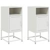 VidaXL Tables de chevet 2 pcs blanc 36x39x78 cm acier, armoire, armoire latérale, meuble de chambre à coucher, table de 846577