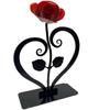 Iron Metal Rose Hand Forged Artificial Roses Flower for Her Birthday Wedding Valentines Day Mothers Day Home Garden Yarn Patio Decor (Red)