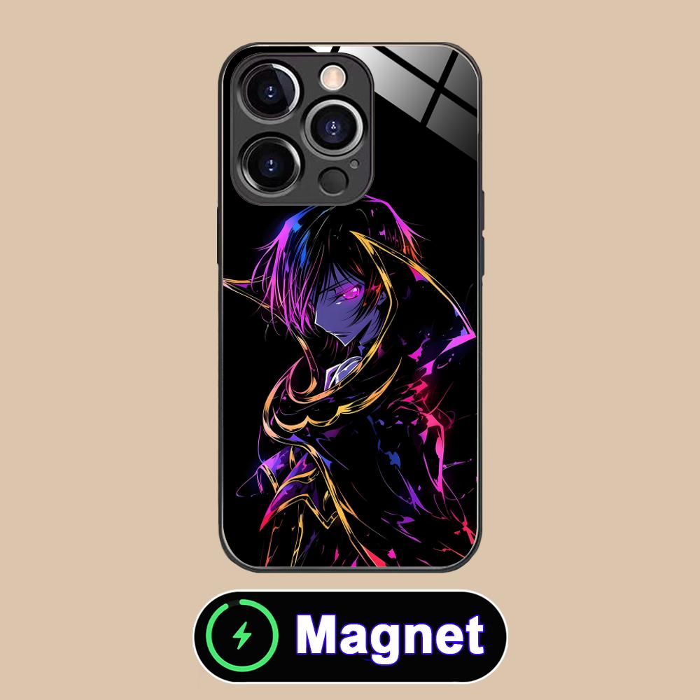 Чехол для телефона Аниме Лелуш для iPhone 17 16 15 14 13 12 11 Air Pro Max Plus Mini Стеклянный Чехол MagSafe