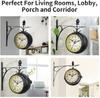 Grand Central Garden Decoration Wall Mount Double Sided Wall Clock Outside Metal Clock Bracket