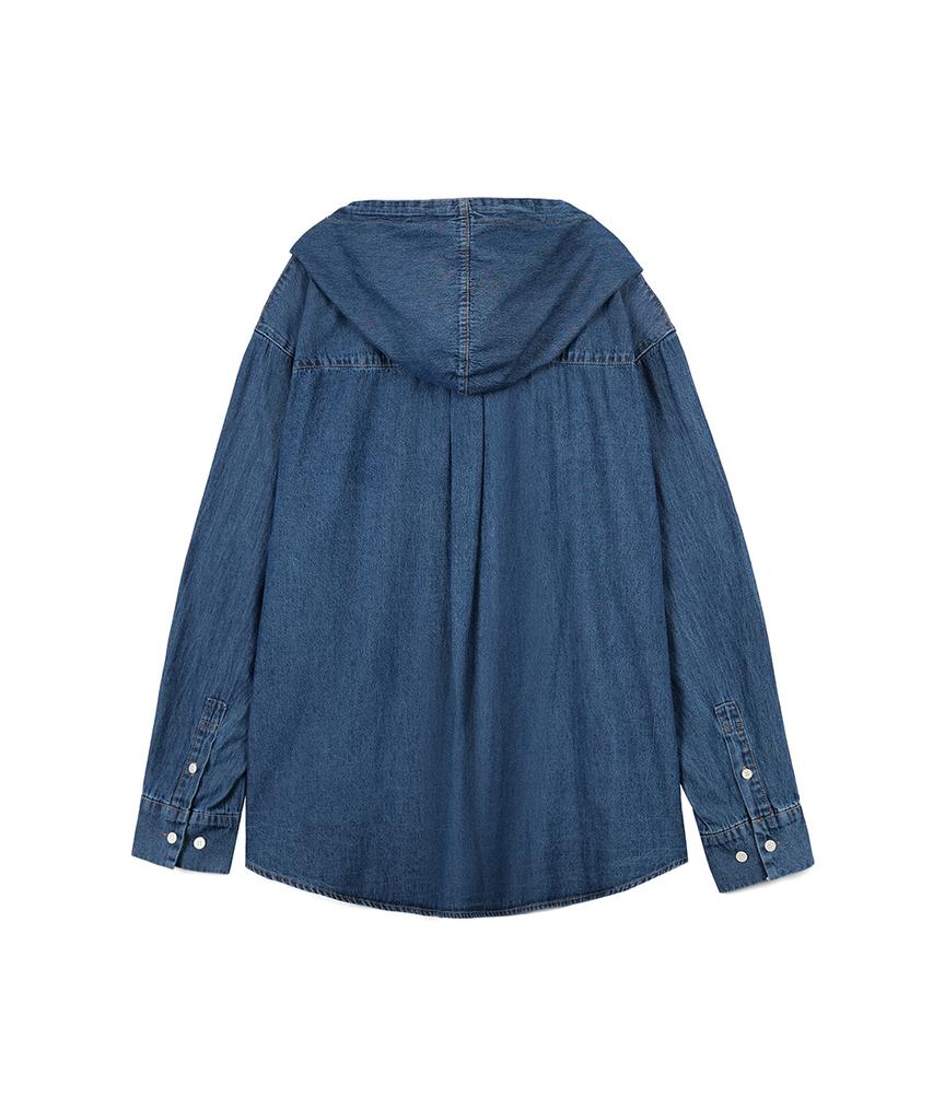 RESSAC Oversized Stonewashed Denim Hoodie Shirt