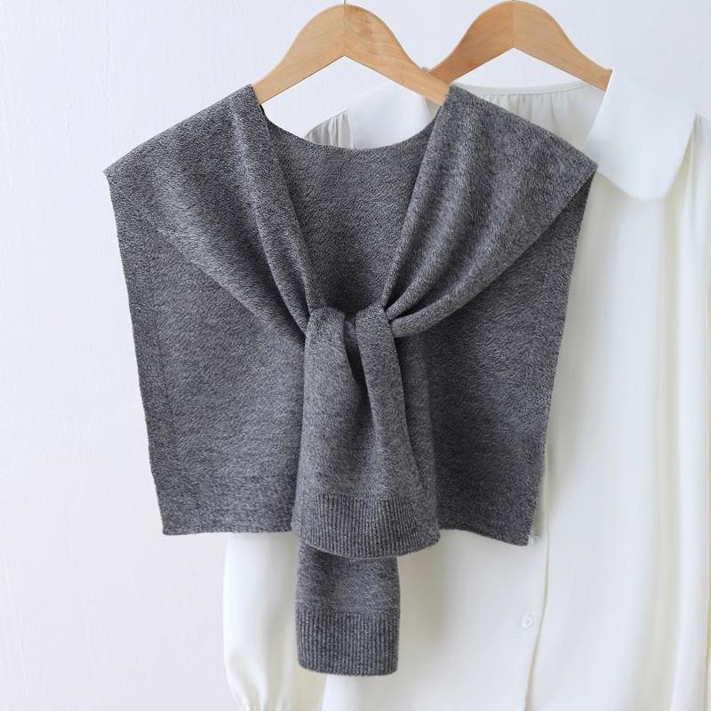 Trendy Korean Style Women's Air-Conditioned Knitted Shawl – Red Sleeveless Vest for All Seasons with Neck Protection