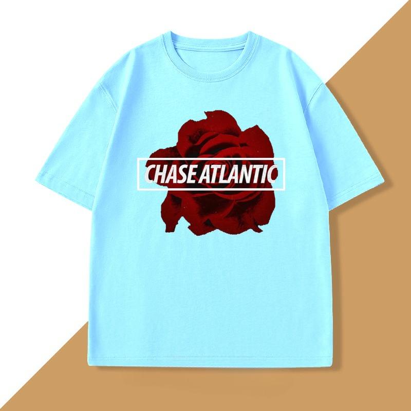 Футболка Chase Atlantic Flower Хлопковая футболка с коротким рукавом для унисекс ЖЕНСКАЯ футболка Одежда Свободный повседневный уличный стиль Оверсайз топ
