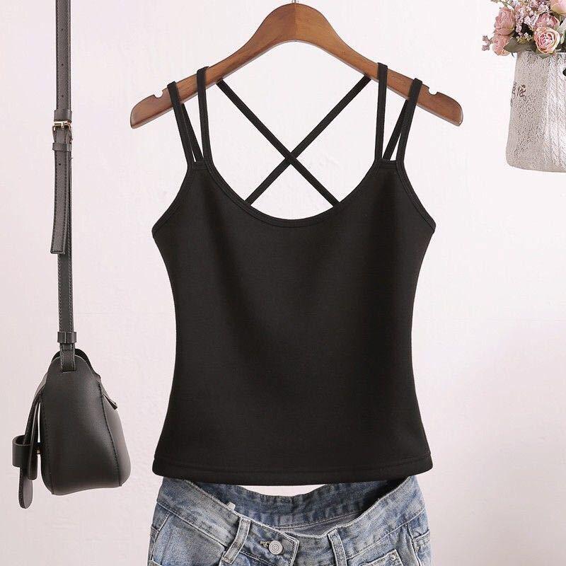 Women's Solid Color Slim Fit Camisole - Anti-Exposure Base Layer (1-2 Pieces) for Inner or Outer Wear