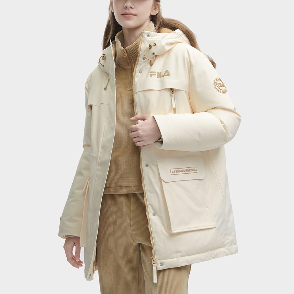 New FILA Down Jacket Women's Oat White F11W349904F-IV