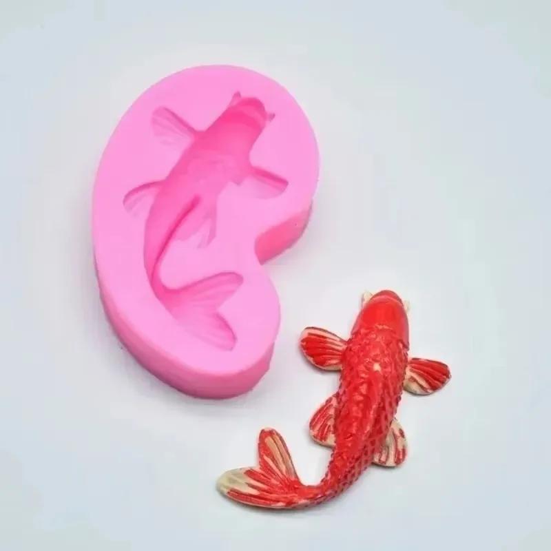 1 шт. 3D Животное Креативная Счастливая Рыба Кои Силиконовая Форма DIY Формы для Шоколада и Конфет Инструмент для Украшения Выпечки Тортов Форма для Свечей и Мыла