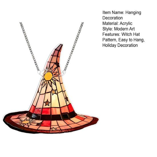 Хэллоуин Ведьма Шляпа Подвесное Украшение Витраж 2D Плоский Акрил