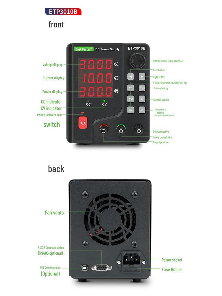 «Регулируемый источник питания постоянного тока для ремонта мобильных телефонов — программируемые модели ETP1503A ETP3003A»