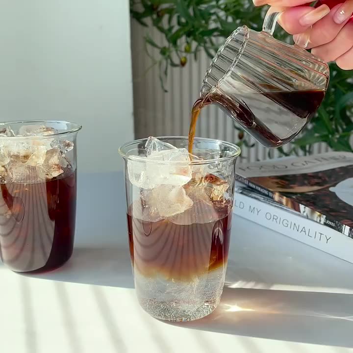 Transparent Glass Coffee Mug Breakfast Mug Latte Cup High Borosilicate Glass Cup Beer Milk Water Cocktail Drinking Mugs