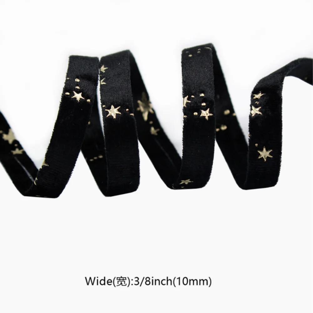 Горячее тиснение Подарочная упаковка Мягкая текстура Ленты для рукоделия Двусторонние бархатные ленты Элегантный свадебный декор для проектов своими руками