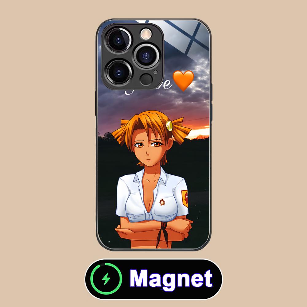 Вечное Лето Алиса Стеклянный Чехол для Телефона MagSafe для iPhone 17 16 15 14 13 12 11 Air Pro Max Plus Mini Цветной Чехол