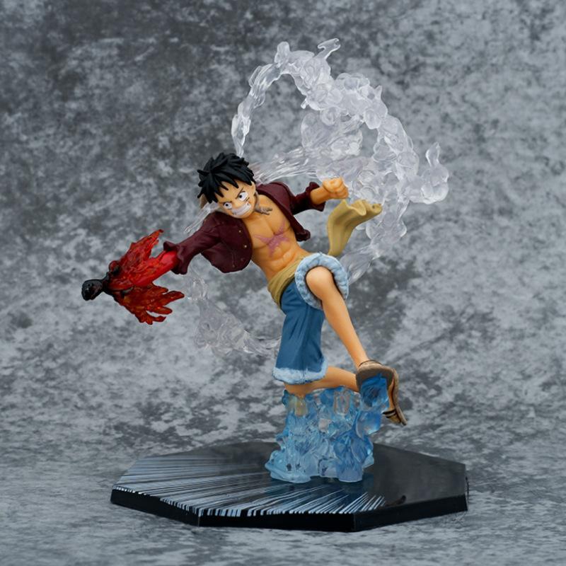 ONE PIECE Огненный Кулак Луффи Эйс Призрачный Разрез Зоро Дьявольская Нога Санджи Аниме Фигурка Периферийная Модель Штучка