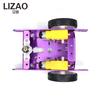 LIZAO 2WD Алюминиевый 2WD Автомобиль Образовательные Игрушки Новый Сплав Шасси Автомобиля Умный Робот Шасси Автомобиля Умный Робот DIY Набор MBOT Автомобиль