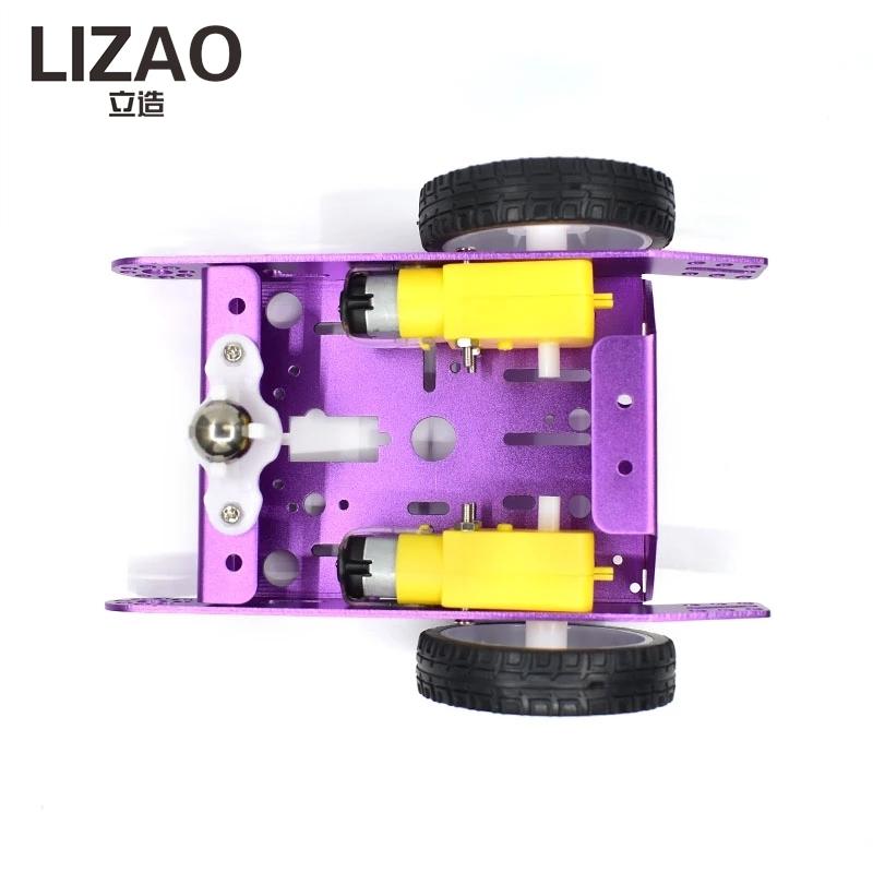 LIZAO 2WD Алюминиевый 2WD Автомобиль Образовательные Игрушки Новый Сплав Шасси Автомобиля Умный Робот Шасси Автомобиля Умный Робот DIY Набор MBOT Автомобиль