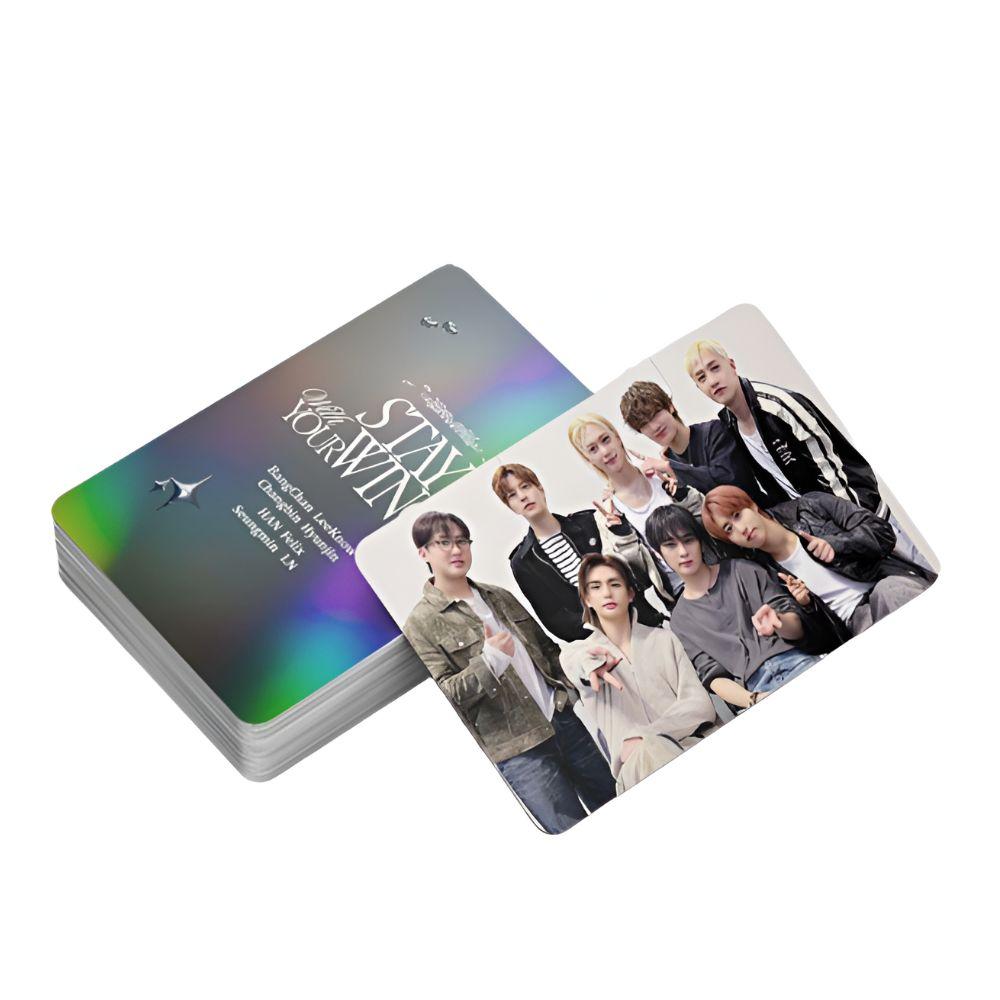 Stray Kids Голографическая Фотокарточка Наклейка 124 шт. Мега-набор (60 шт. Карточки + 64 шт. Наклейки) Товары K-POP
