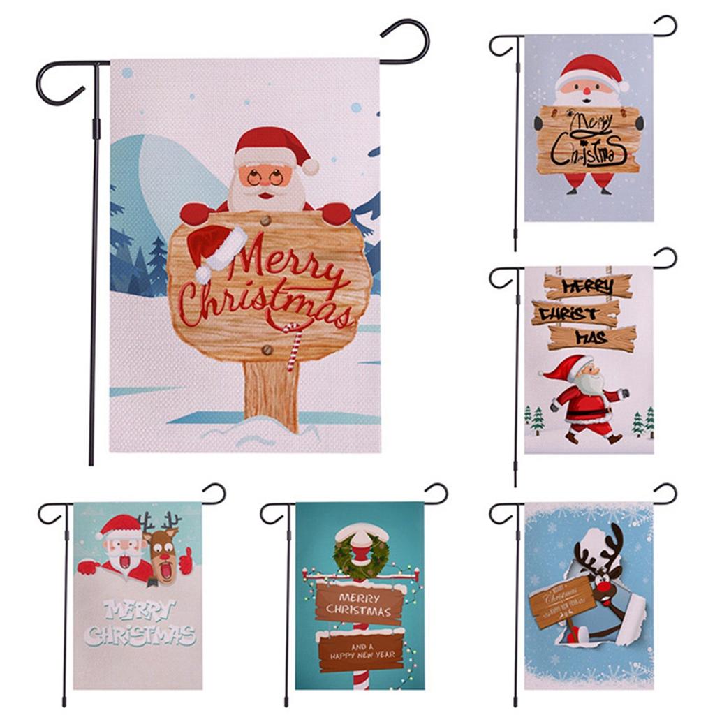 (SU)Флаг с Рождеством в саду, вертикальный двухсторонний флаг из мешковины для домашнего двора, наружного декора, 12 x 18 дюймов