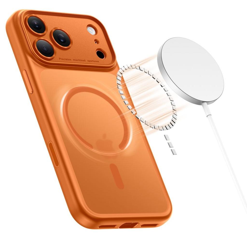 Etui ochronne case na iPhone 17 Pro Max Magpeak Magsafe CC - pomarańczowy mat