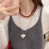 Серебряное Ожерелье-Кулон Любовь Женское Бусины Пшено Длинная Цепочка для Свитера Многослойное Ношение Высококачественные Аксессуары Легкая Роскошь Нишевые
