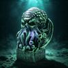 Curious dark Cthulhu sculpture, winged old god octopus model study shelf atmosphere decoration collection decoration