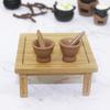 Puntos Retro Mortar Pestle Set Model Figurine Miniature Doll House Kitchen Accessory