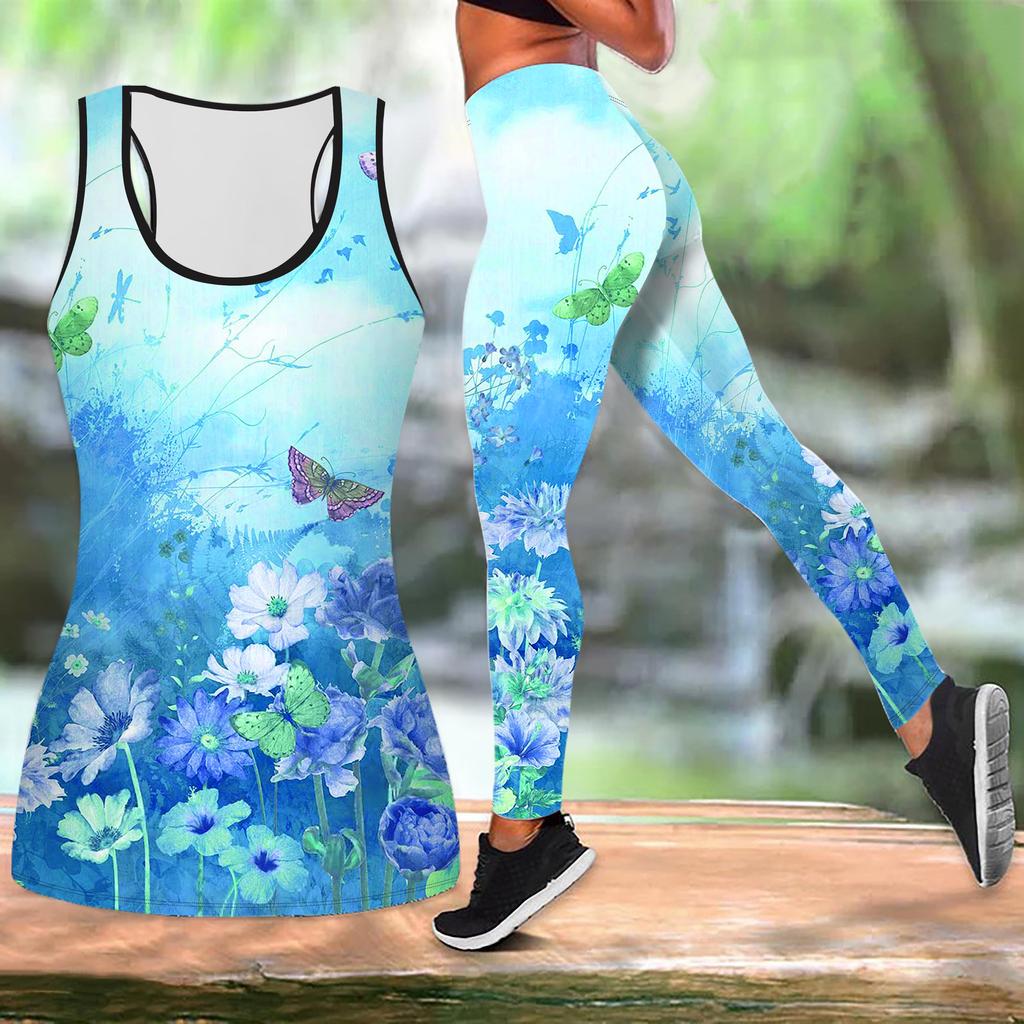 Костюм для йоги с принтом персикового цвета для женщин, модные леггинсы для тренировок, фитнес-спорт, повседневный комплект для йоги, спортивный костюм