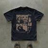 Summer Unisexs Pure Cotton Vintage Psycho Graphic Tshirt Stylish Loose And Breathable Suitable For Everyday Wear