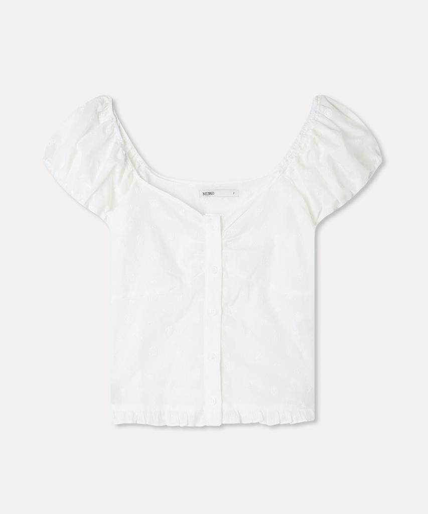 MIXXO Eyelet Fleece Blouse_Miwbwg50Ms