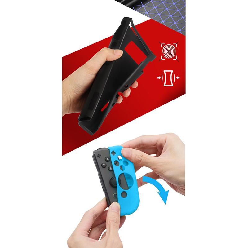Защитный чехол, совместимый с консолью Switch Oled и контроллерами Joy-Con, Switch можно вставить в док-станцию с помощью оболочки