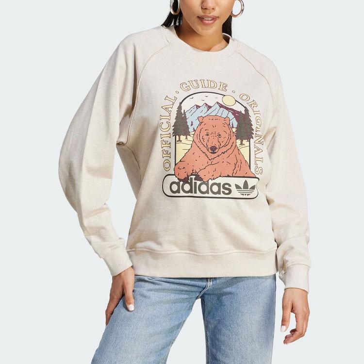 Women's Sweatshirt Adidas Originals Sweatshirt Women's Light Khaki