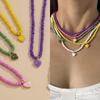 Bohemian Handmade Rice Bead Heart-shaped Necklace Collarbone Chain