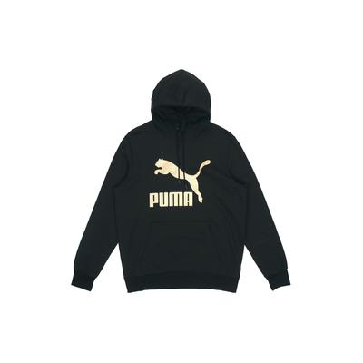Puma Классическая толстовка с логотипом из золотой фольги и более плотной тканью для осенних мужчин, черная толстовка с капюшоном 531370-56
