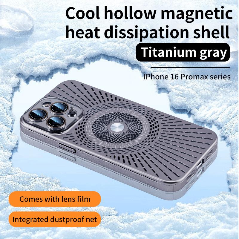 Cool Heat Dissipation Suitable for Apple 16ProMax Magnetic Phone Case IPhone 15 Full Pack Breathable Hole 14 Protective Case