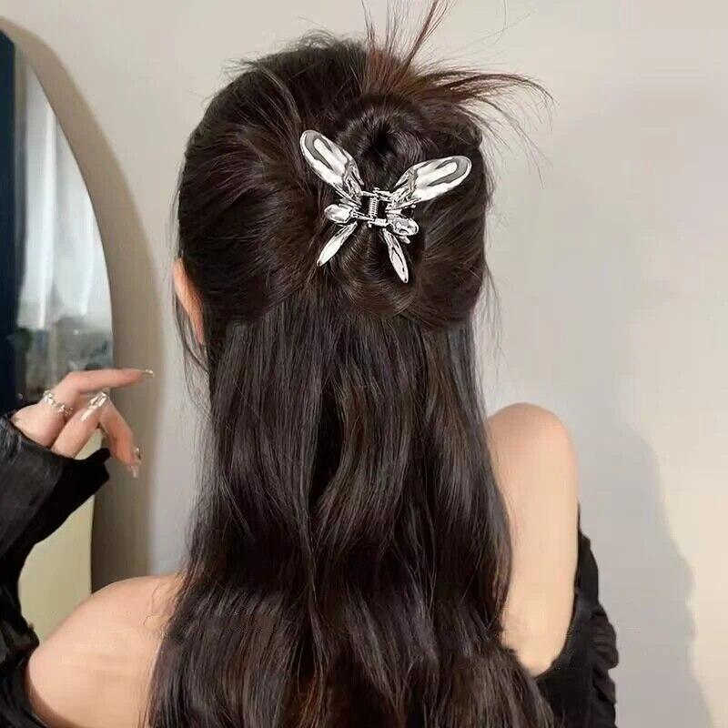 Exquisite Metal Butterfly Hair Claw Fashion Ponytail Clip Hairgrips Hairpin Elegant Ribbon Hair Clip Girls Vintage Hair Accessories