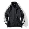 Street Style Solid Color Zip-up Cardigan Stand-up Collar Loose Casual Sports Men's Coat