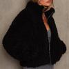 2024 Весенняя женская куртка из искусственного меха ягненка, женская короткая пушистая куртка, женская плюшевая куртка с длинными рукавами, весенне-осеннее пальто, верхняя одежда больших размеров