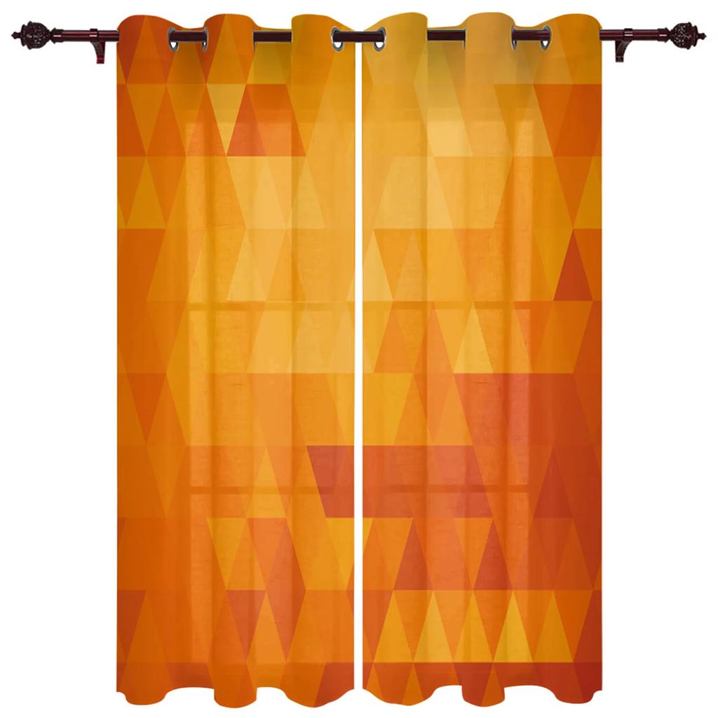 Оранжевый Треугольная Геометрия Оранжевые Шторы для Спальни Гостиной Шторы Кухни Детской Комнаты Оконные Шторы Современный Домашний Декор