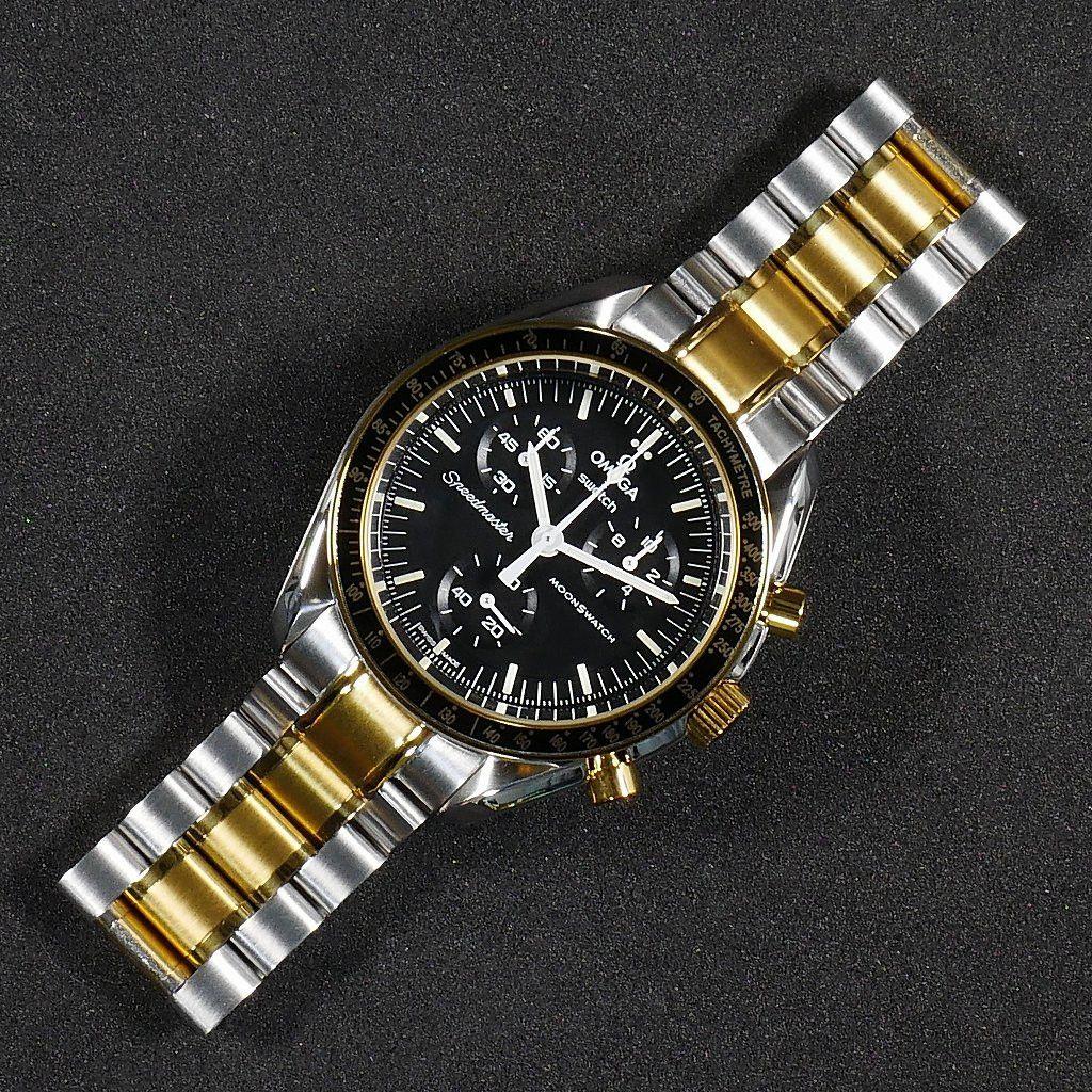 Б/у [Оригинальный механизм Move Transplant] Swatch x OMEGA Omega x Swatch Moon Желтое золото Металл Сочетание Кастомные (MOD)