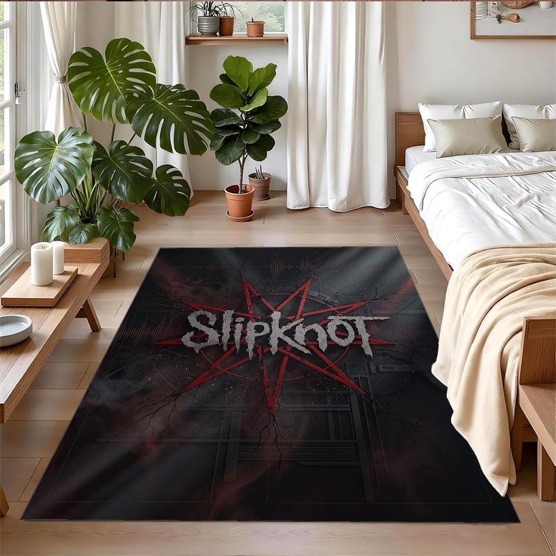 Slipknot Print Crystal Velvet Plush Rug Wear?Resistant Anti?Slip Floor Mat For Indoor Household Decoration