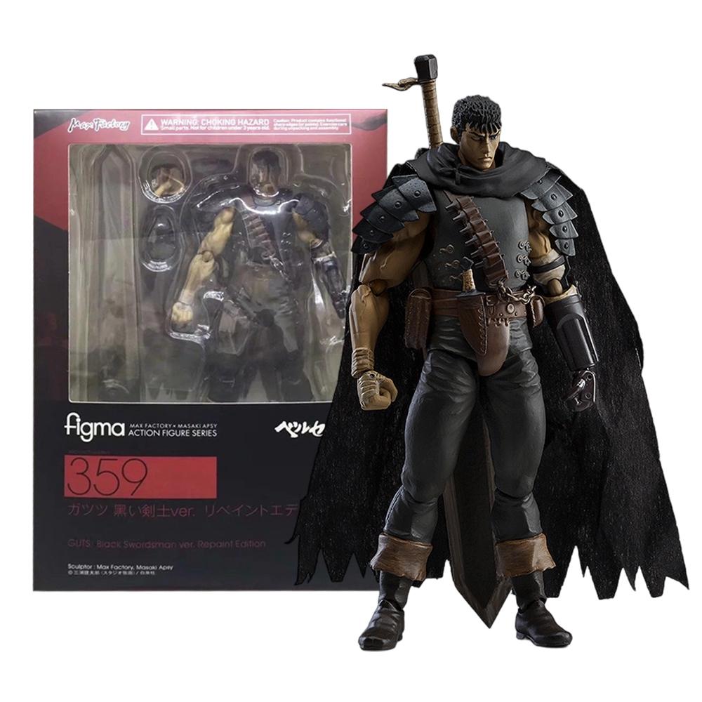 16CM Anime Berserk Guts Figma #359 Black Swordsman ver Repainted Edition Max Factory Action Figure PVC Doll Toys