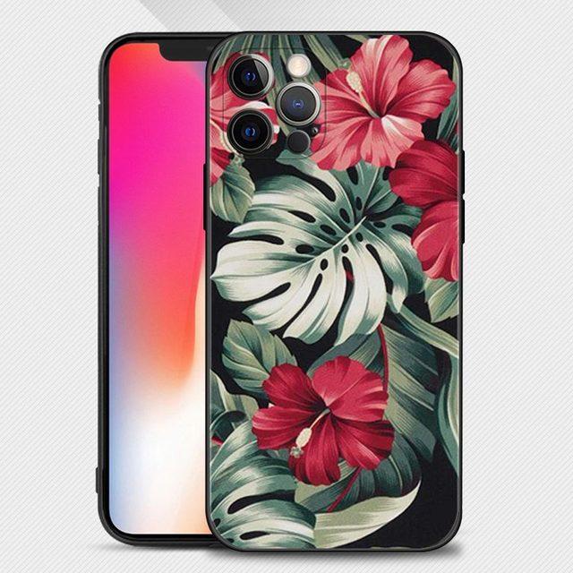 Чехол для Iphone 14 13 12 11 Pro Max Mini Xs Max Xr X 7 8 Plus 6s, мягкий силиконовый чехол Fundas, винтажный банановый лист, цветок