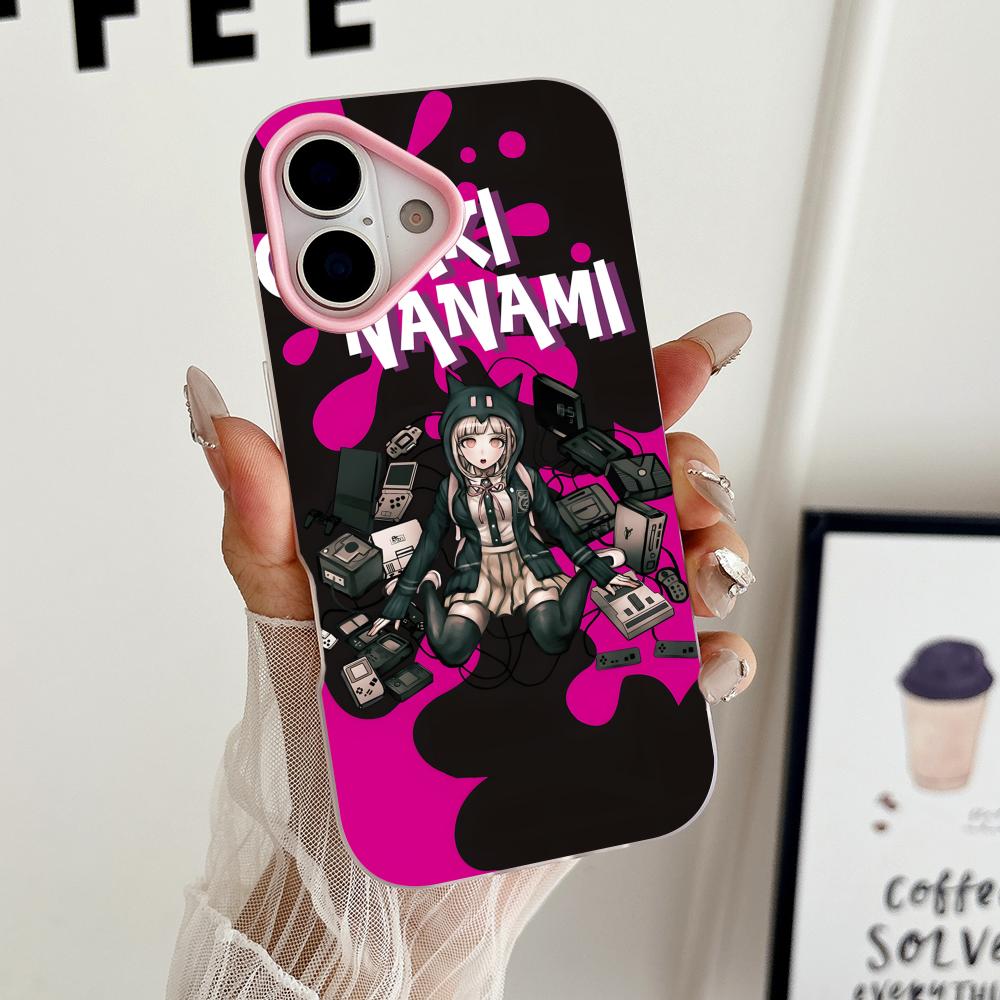 Чехол для телефона Danganronpa Чиаки Нанами для iPhone 17 16 15 14 13 12 11 Air Pro Max Plus Розовый гелевый двухслойный чехол
