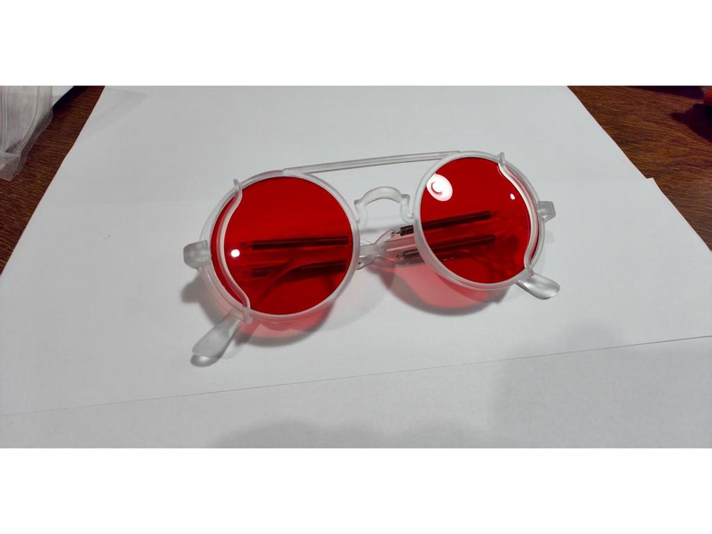 Солнцезащитные очки в круглой оправе с двойным лучом в европейской и американской оправе и цветными пружинными ножками